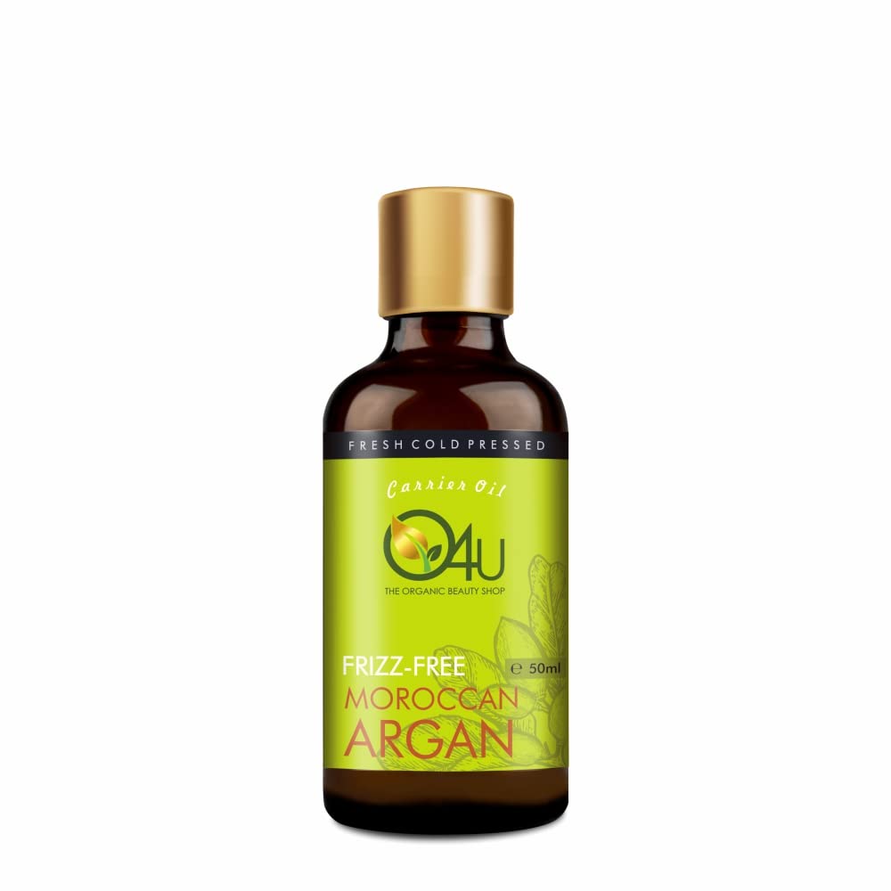 O4U Moroccan Argan Oil for - Frizz Free Hair, Dandruff Control, Reducing Age Marks, Reducing Itchiness & Dryness, Moisturisation | USDA Certified, 100% Pure & Organic | (50ml)