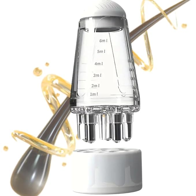 Simxen Scalp Applicator, Hair Oil Applicator Bottle, Massage Comb, Scalp Massager, Rolling Massage Therapy, Classic, White