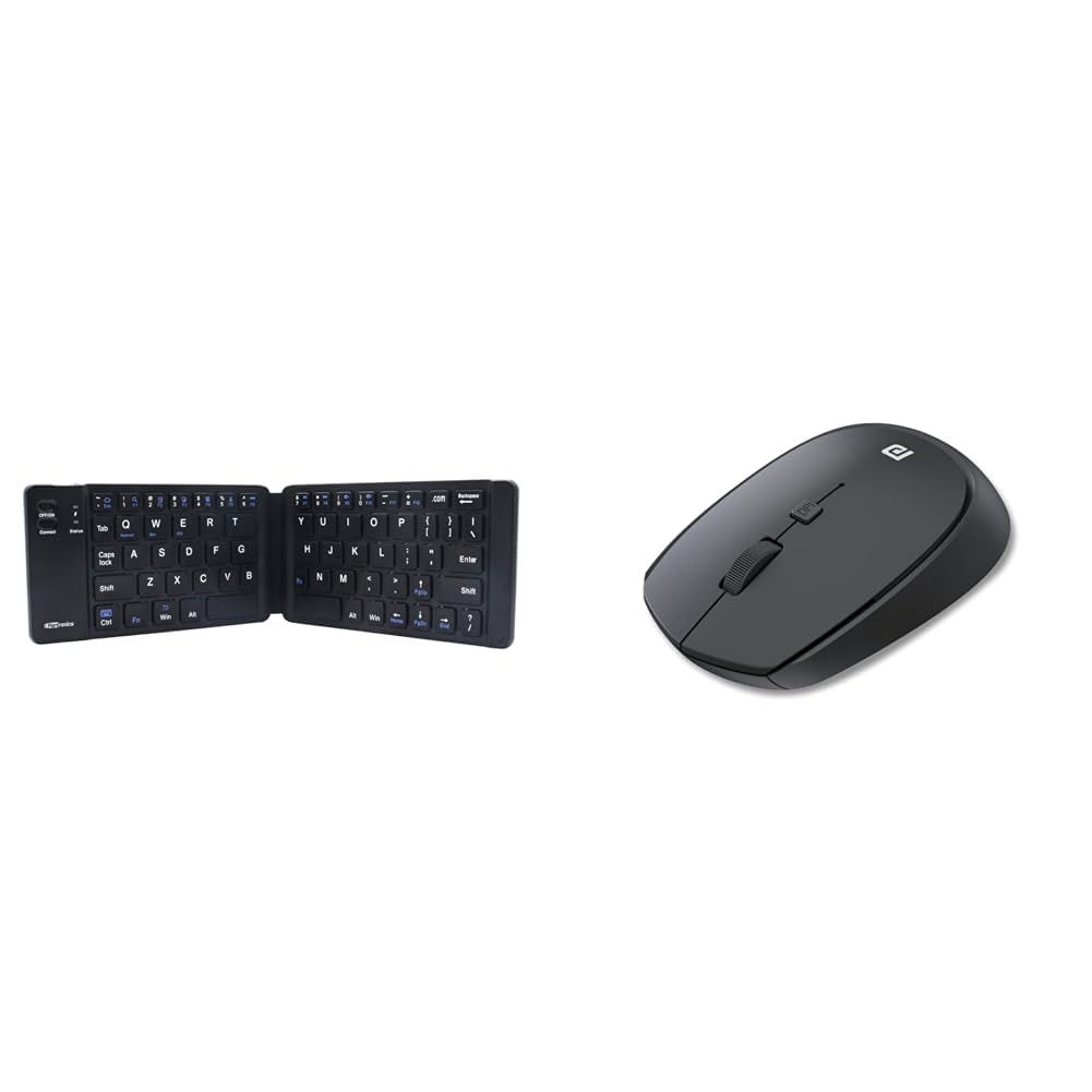 Portronics Chicklet Foldable QWERTY Keyboard, Mini Pocket Sized, Rechargeable, Bluetooth Wireless, O