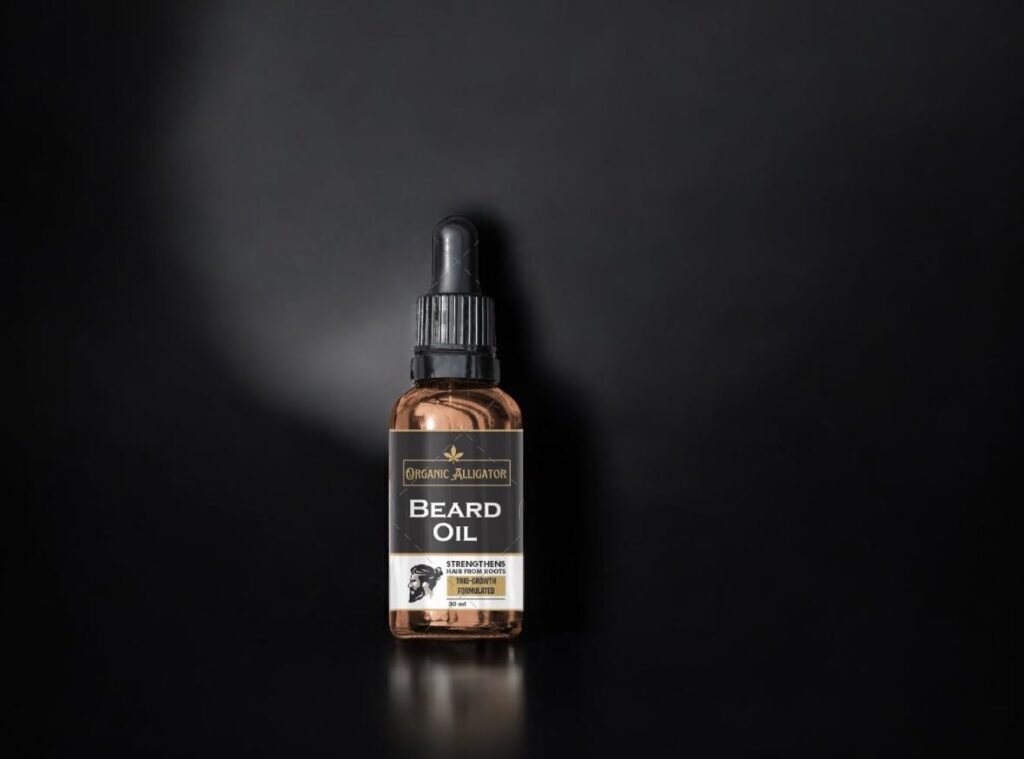Organic Alligator Beard Oil, TRIO-GROWTH FORMULATED, Natural Hair Growth, 30 ml, with Dropper, SLS and Paraben free