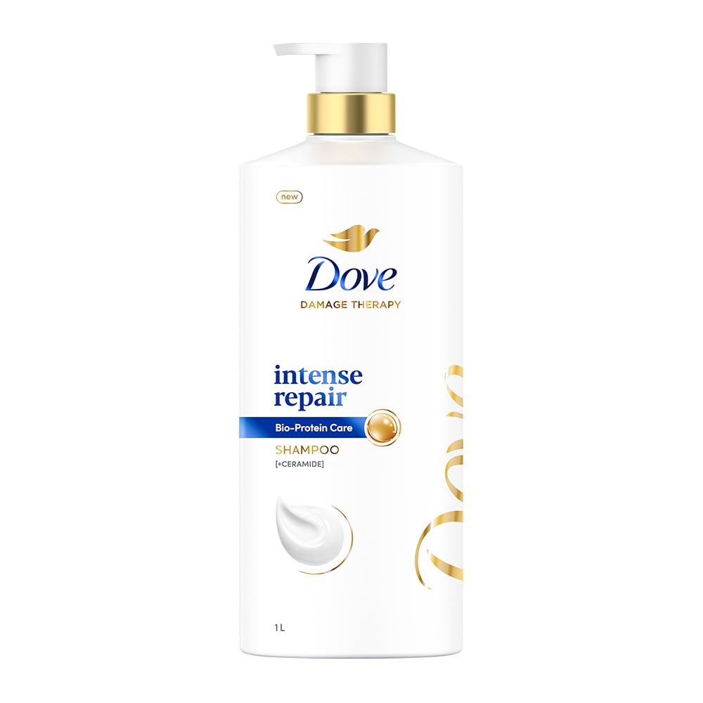 Dove Intense Repair Shampoo 1 L|| Repairs Dry and Damaged|| Strengthening Shampoo for Smooth & Strong Hair - Mild for Men & Women