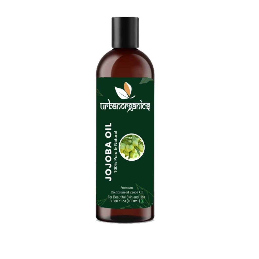 Urbanorganics Cold Pressed Jojoba Hair Oil For Hair Growth, Skin & Face - 100ml | Pure Jojoba Oil for Face & Body Massage with Vitamin E | Virgin & Unrefined For Men & Women
