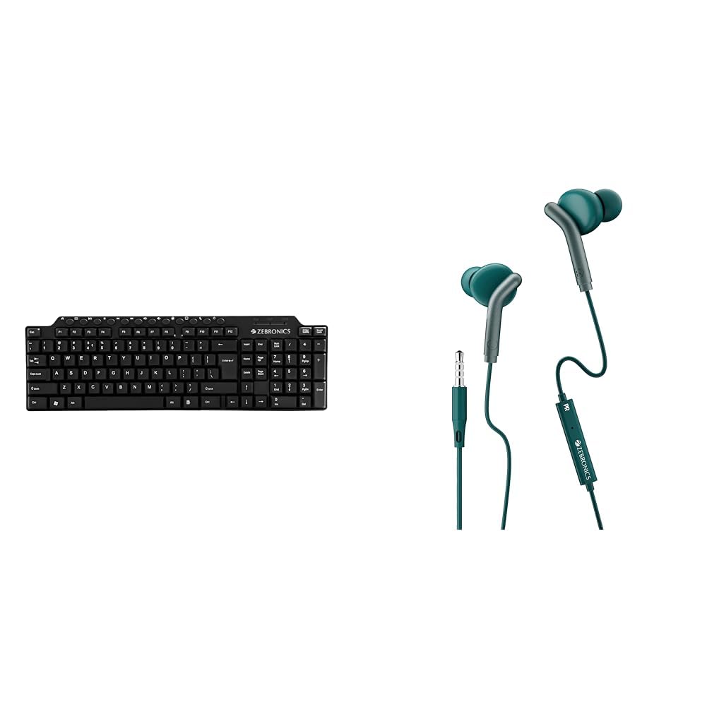 ZEBRONICS ZEB-KM2100 Multimedia USB Keyboard Comes with 114 Keys Including 12 Dedicated Multimedia K