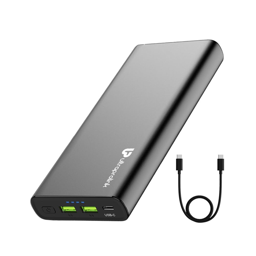 UltraProlink 26800mAh -100W Power Bank | for Laptops- Smartphones -Tablets | 100w Type C Port+ 18w 2USB A Ports | 94.7Wh | | with 100W USB Type C PD Cable 1m | Made in India| Black | Juice-Up UM1107