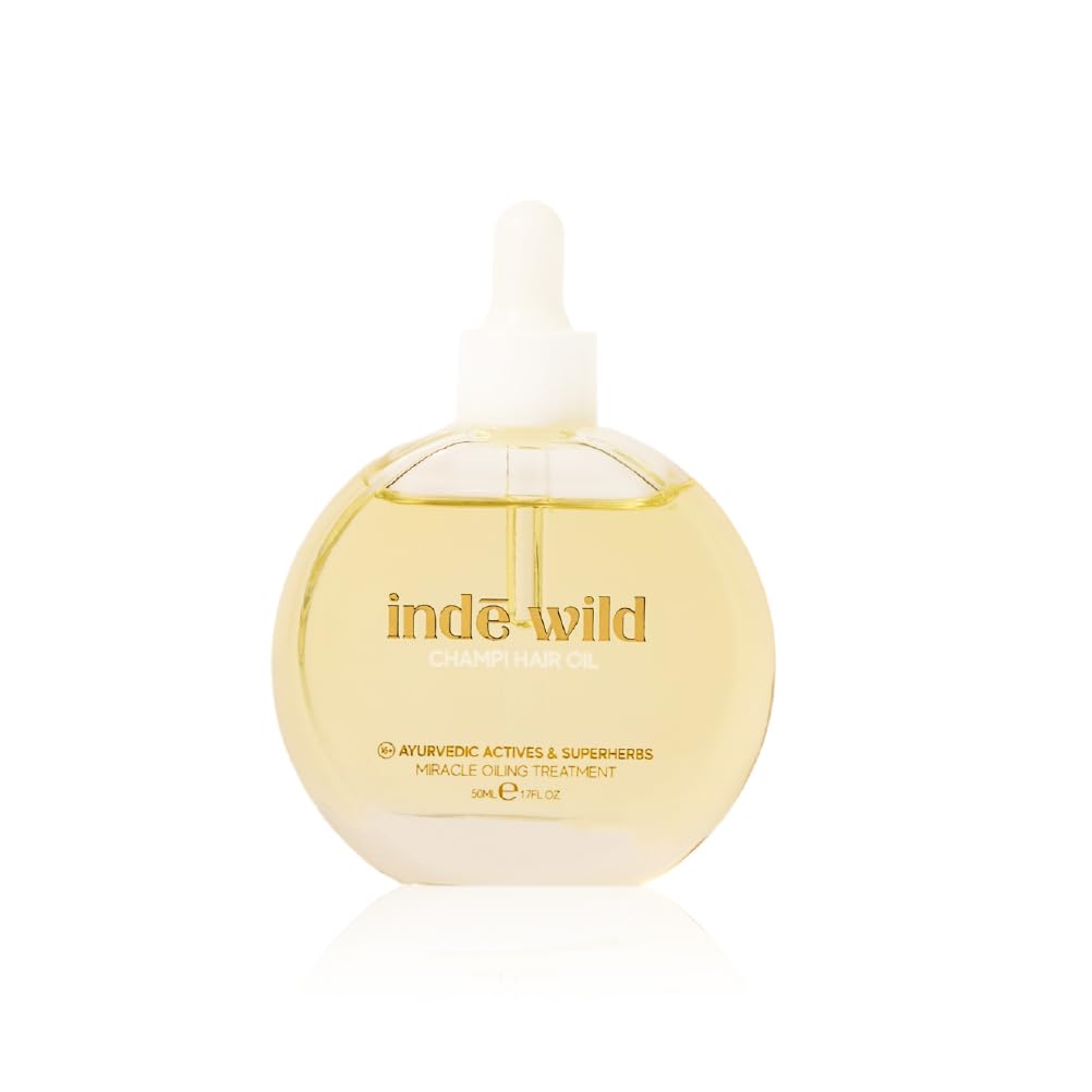 indē wild Champi Hair Oil (50 ml) with Rosemary Oil, Brahmi, Amla, and Bhringraj | Ayurvedic Hair Growth Oil for Dandruff, Hairfall, & Thicker, Fuller Hair | 16+ Ayurvedic Actives | Calming Fragrance