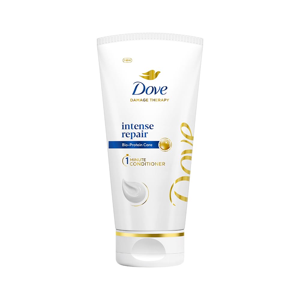 Dove Intense Repair 1-min Conditioner with Bio-Protein Care and Ceramide for damaged and frizzy hair, for upto 72 hours^ of effortlessly detangled, damage protected hair | 75ml