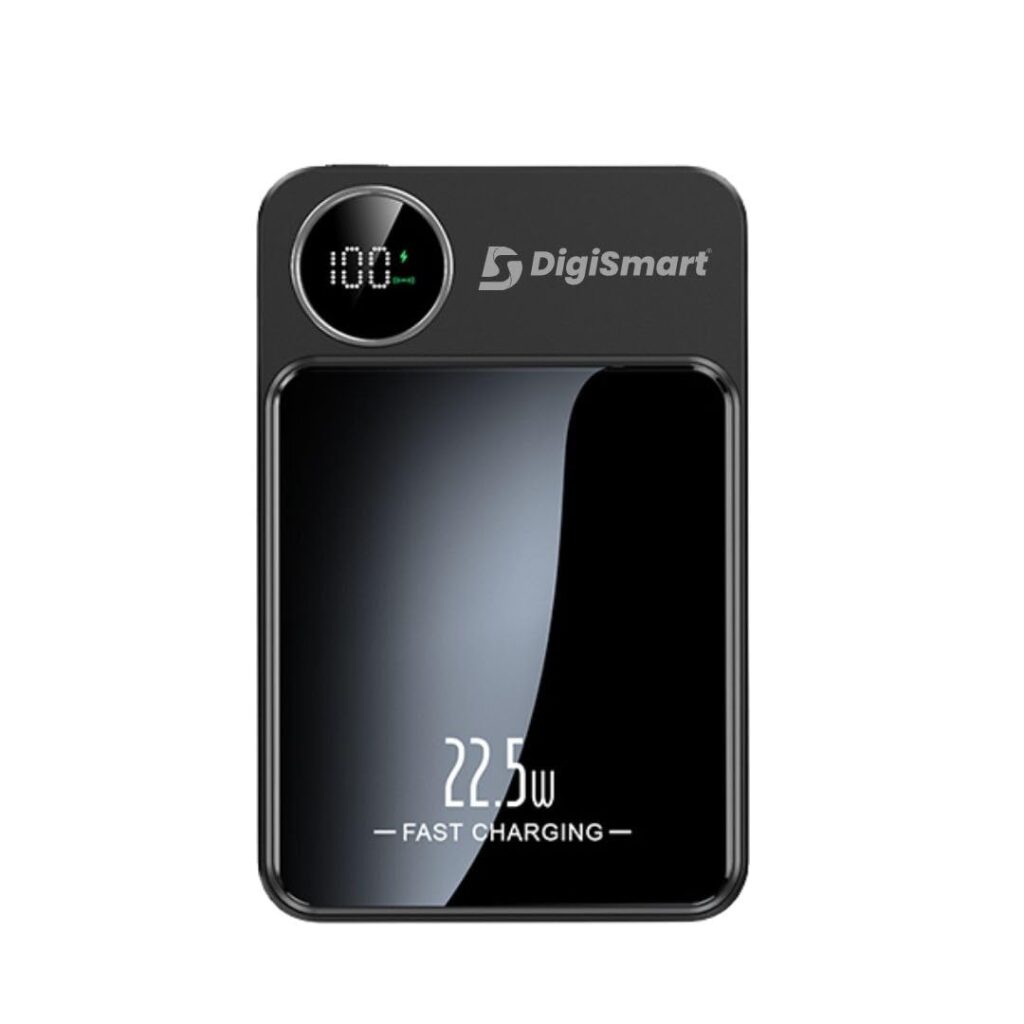 DIGISMART 10000 mAh 22.5 W Wireless with Ultra Compact Pocket Size Power Bank Lithium Polymer QC 3.0 Type-C PD (Input & Output) 15W Wireless (Fast Charging for Mobile)