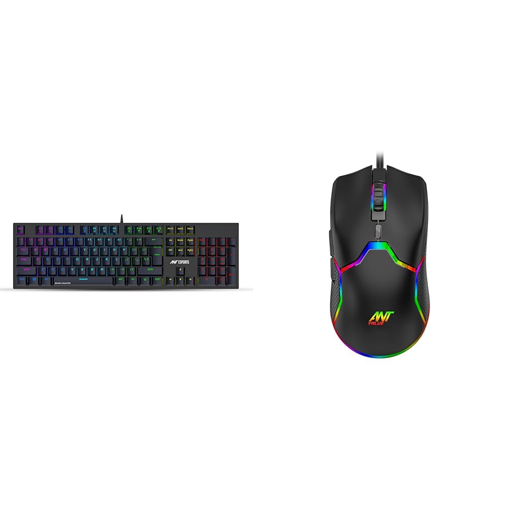 Ant Esports MK3400 V3 Pro Mechanical Gaming Keyboard & Ant Value GM1001 USB Wired Gaming Mouse