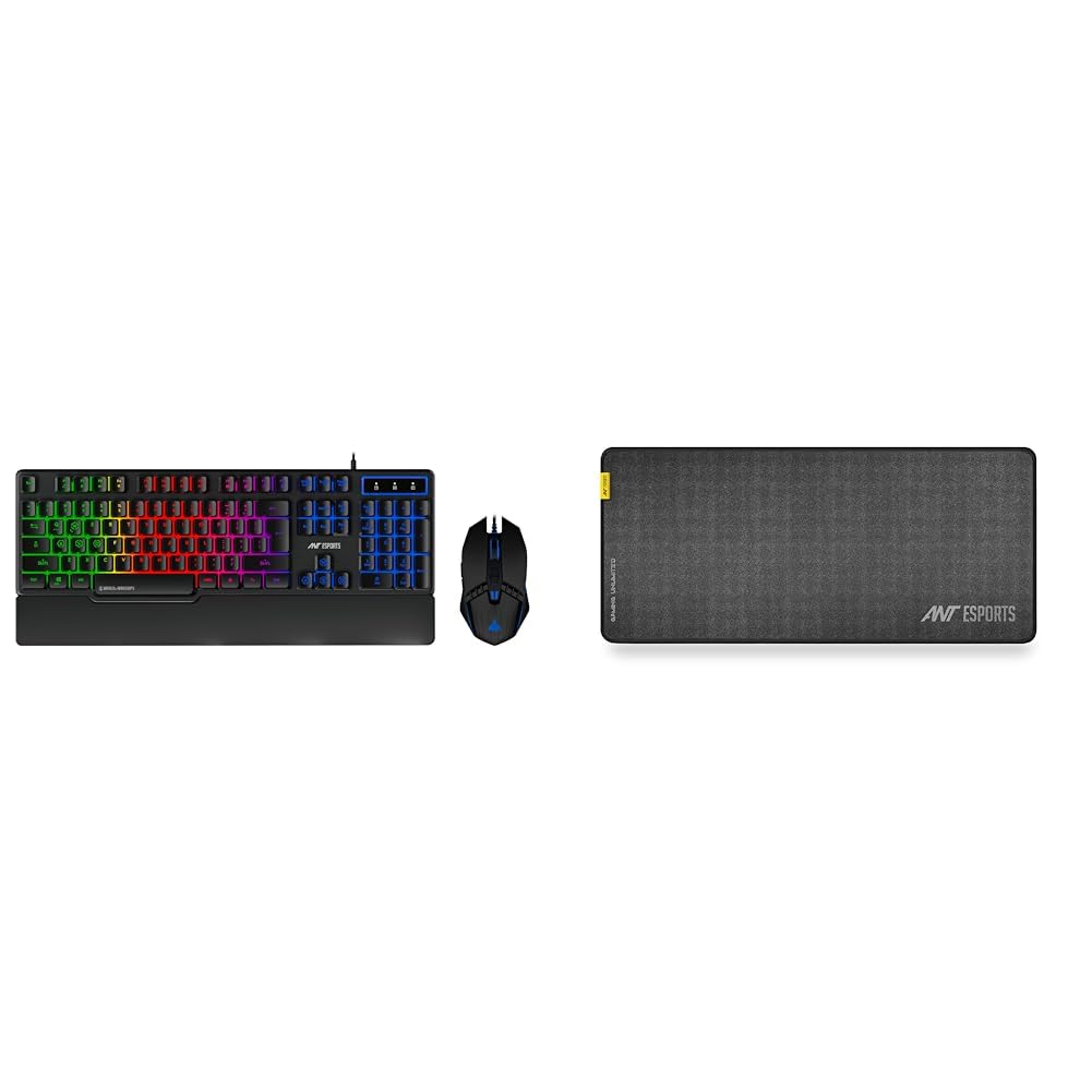Ant Esports KM500W Gaming Backlit Keyboard and Mouse Combo, LED Wired Gaming Keyboard, Ergonomic & W