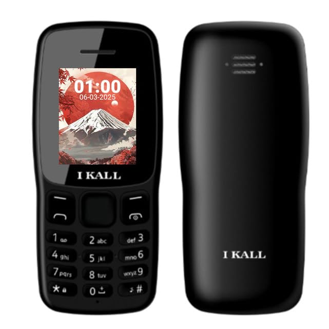 IKALL K100 Keypad Mobile Phone – 1.8” Display, Dual SIM, 32MB RAM, 32MB ROM, 1000mAh Battery with Bluetooth, FM Radio, Expandable Memory Upto 8GB, Black