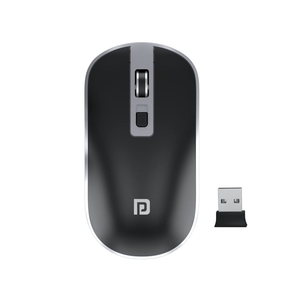 Portronics Toad 14 Wireless Mouse, 2.4 GHz with USB Nano Dongle, up to 1400 Adjustable DPI and Dual-Function Scroll Wheel for Laptops, PCs, MacBooks (Black)
