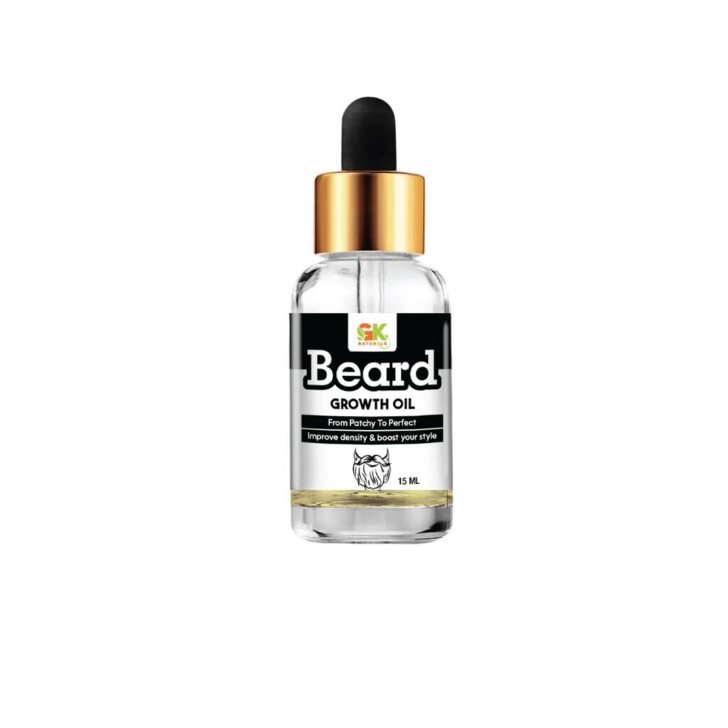 GK Naturals Beard Growth Oil for Men | Fast Natural 10X Results with 10 Herbs Promotes and Hair Nourishing Conditioning Formula Patchy Beard - 15 Ml