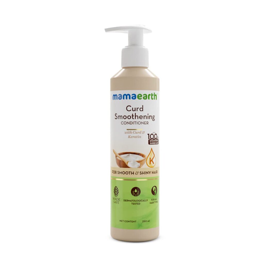 Mamaearth Curd Smoothening Conditioner For Women And Men; With Curd & Keratin For Smooth & Shiny Hair- 250 Millilitre; Nourishes Dry Hair & Controls Frizz, Coconut