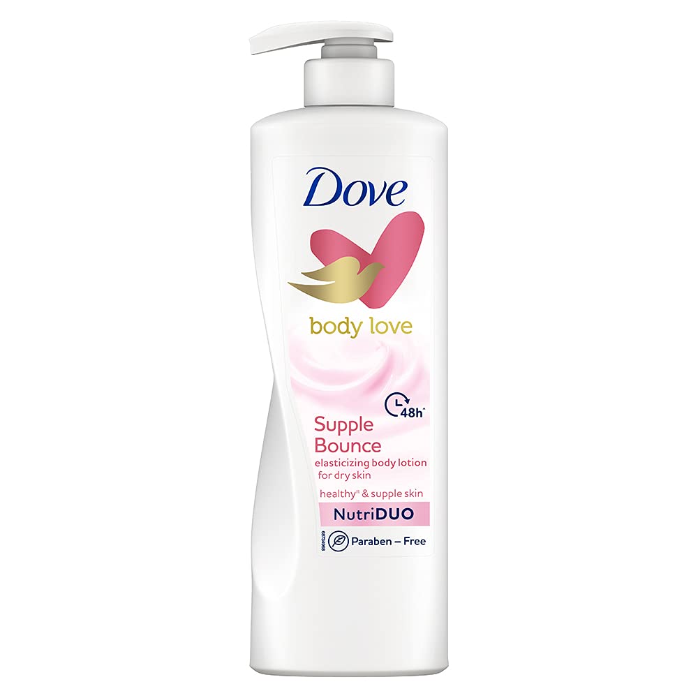 Dove Body Love Supple Bounce Body Lotion for Dry Skin 48Hrs Moisturisation|| Paraben Free|| with Plant based Moisturiser|| For Supple Healthy Skin 400ml