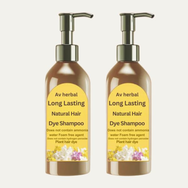 AV Herbal International Hair Dye Shampoo | Natural Black Hair Color | 3-in-1 Color, Cleanse & Nourish | 300ml