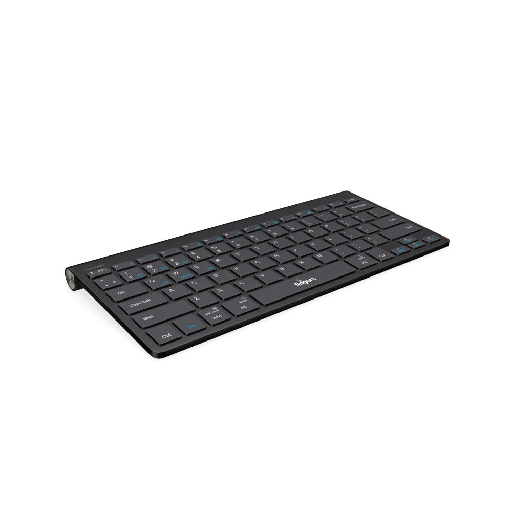 FINGERS TeenyClicks Wireless Mini Bluetooth Keyboard (3-in-1: Connect 3 Devices, 5-in-1: Windows, macOS, Android, Linux, Chrome OS, Special X-Type Scissors, 45 Days worktime)