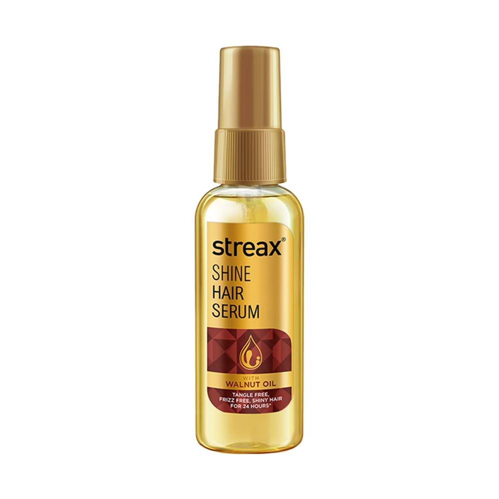 Streax Hair Serum 50ml, Hair serum for Dry & Frizzy Hair,for Women & Men, for Curly Hair, Wavy Hair, Straight Hair, Silk & Shine Vitalised with Walnut Oil