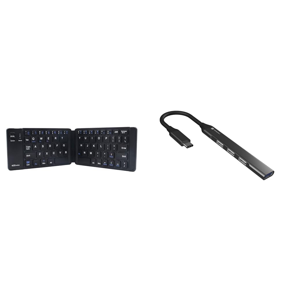 Portronics Chicklet Foldable QWERTY Keyboard, Mini Pocket Sized, Rechargeable, Bluetooth Wireless, O