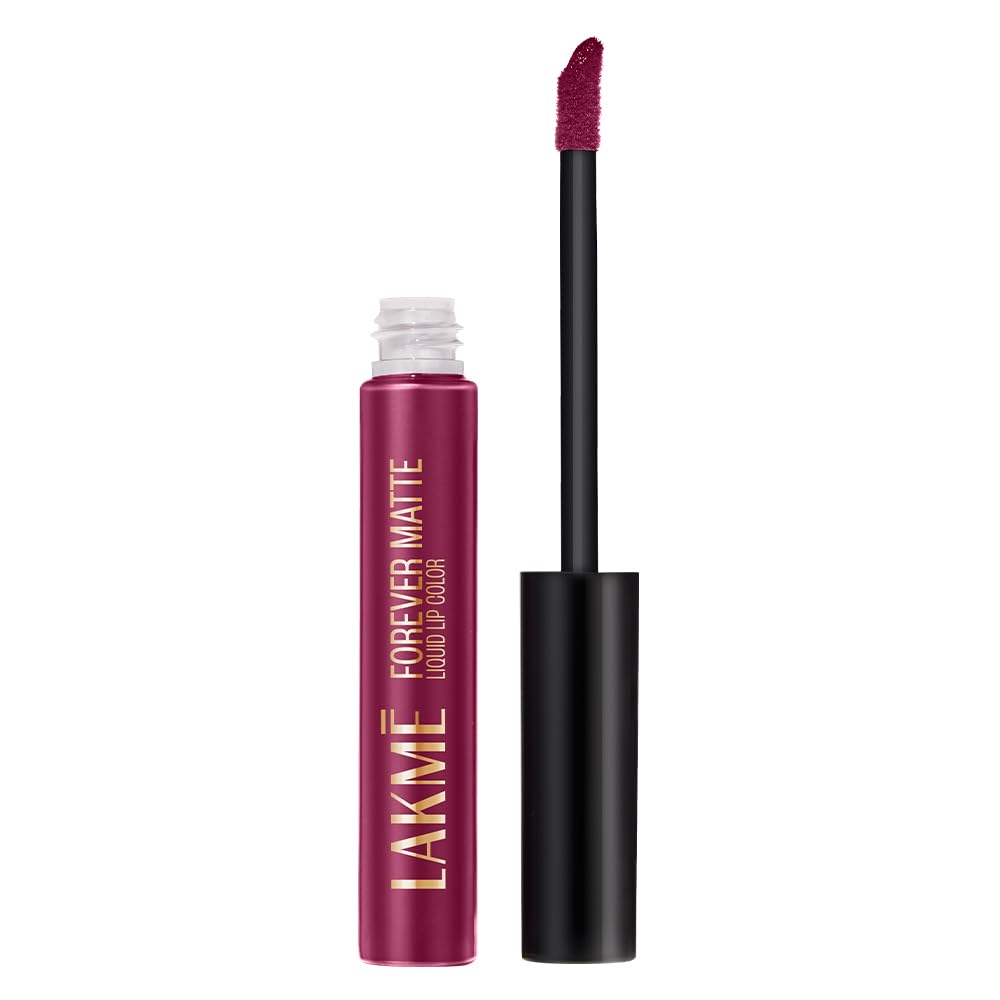 LAKMÉ Forever Matte Liquid Lip Colour, Long-Lasting Liquid Lipstick, Lightweight & Transferproof, Smudgeproof - Red Wine, 5.6ml