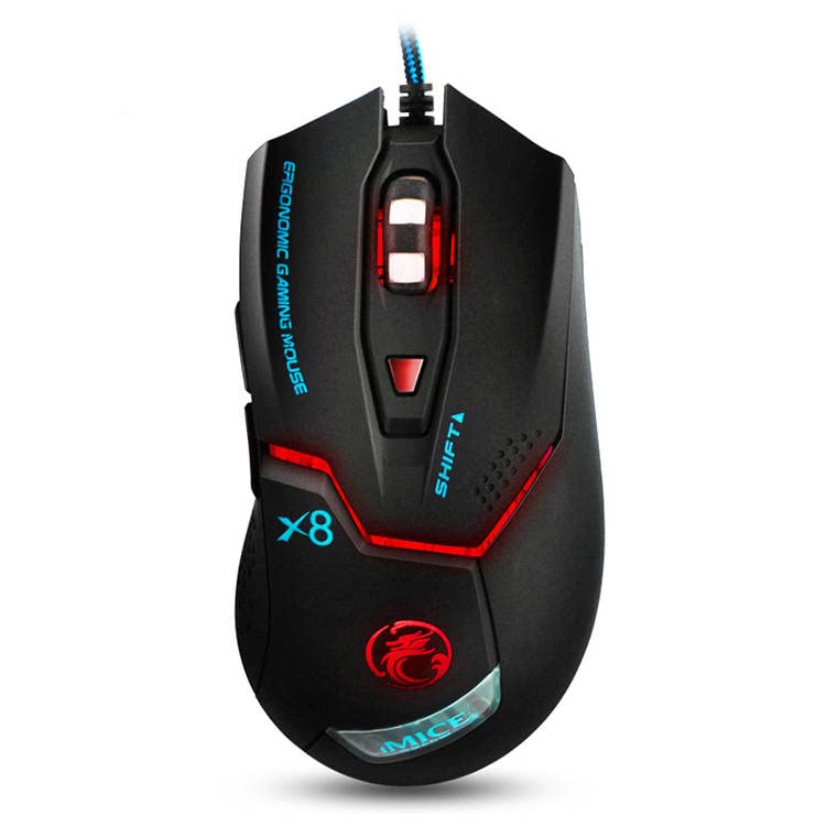 ENTWINO iMiceX8 Gaming Mouse 6D High Compatibility for Gaming PC & Laptop RGB Light Wired Optical Gaming Mouse