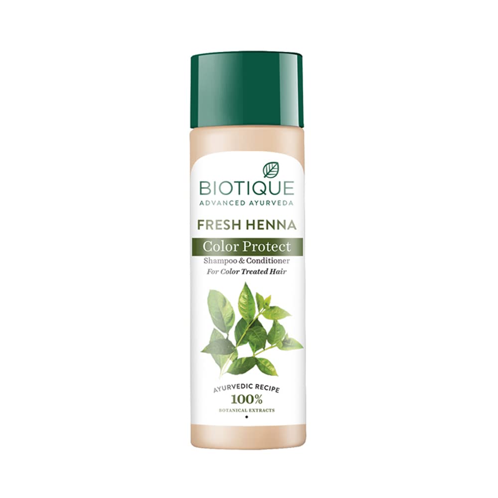 Biotique Fresh Henna Color Protect Shampoo & Conditioner for Color Treated Hair, 190ml