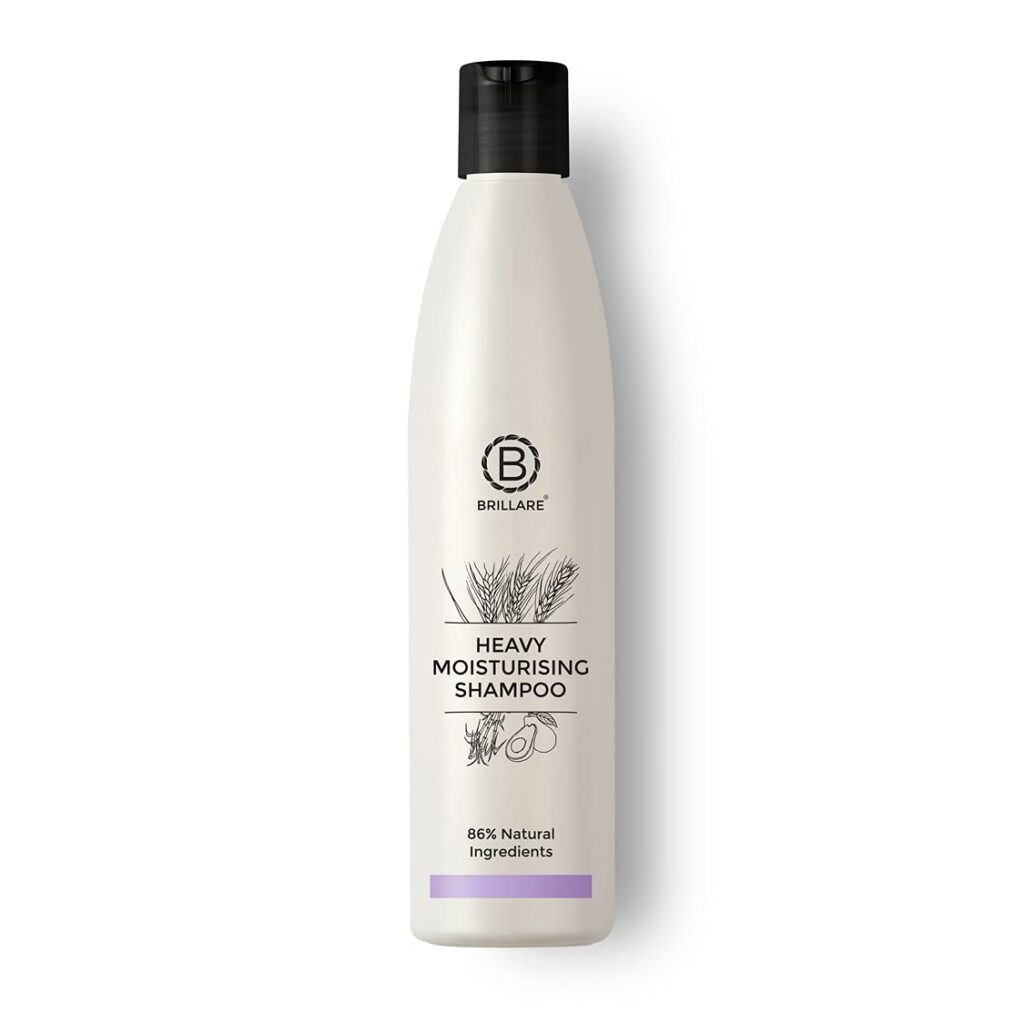 Brillare Professional Heavy Moisturising Shampoo with Wheat Protein | Shampoo for Dry & Frizzy Hair for Women & Men | Repairs Dry Hair & Scalp Dryness for Smooth & Manageable Hair