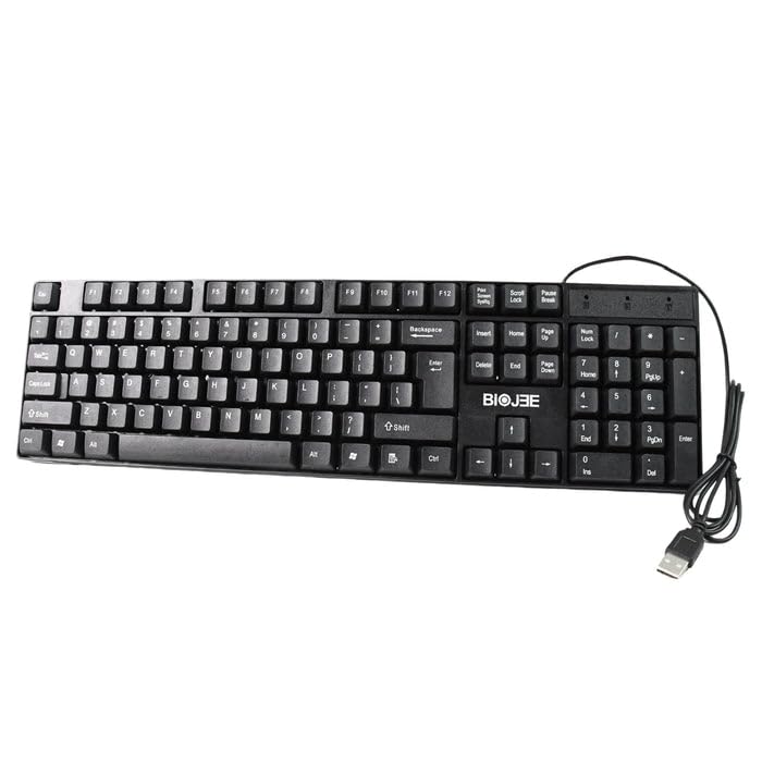 Natation Wired USB Keyboard 104 Keys - Full-Size, Durable & Responsive Keyboard for PC, Laptop & Gaming (Pack of 1)
