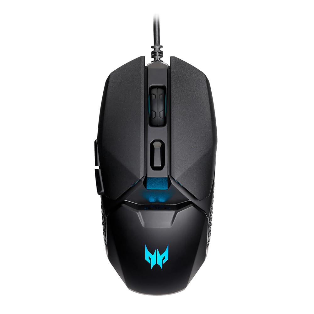Acer Predator Cestus 327 Multi-Grip Design Wired Gaming Mouse (8000 DPI/150 IPS/6 Buttons/5-level DPI Settings with 5 LED Color/ELAN OM36 Sensor/1000Hz Polling Rate) with 20M Click Lifespan, Black