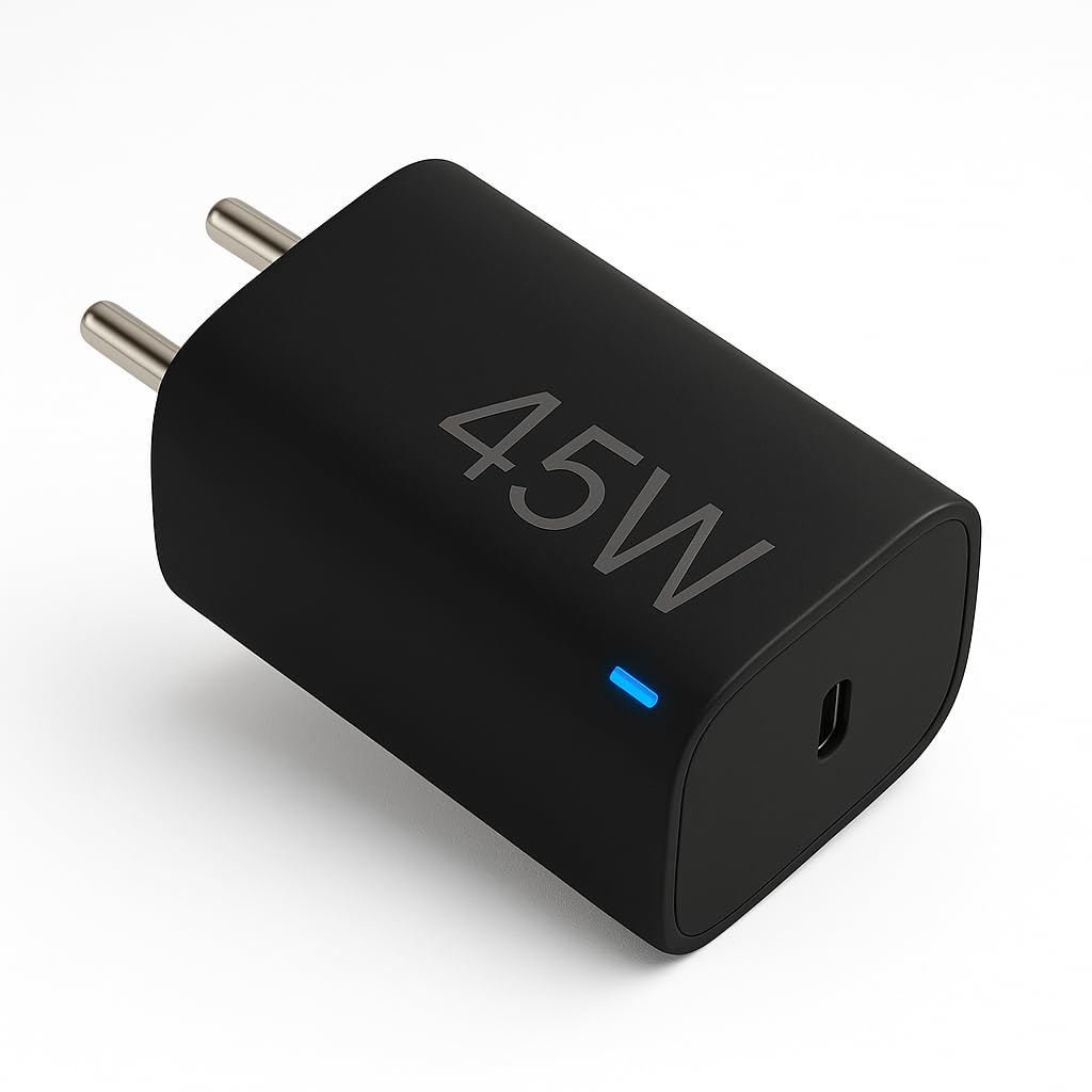 45W C-Type PD Fast Charging Adapter for Nothing Phone 3/3A/3A Pro/Samsung S25/S25 Edge/Oneplus 13S/13R/ Realme/Motorola/Pixel 9A/9/Laptop/Tablet/Macbook/Chromebook 45 Watt USB C Charger, Black