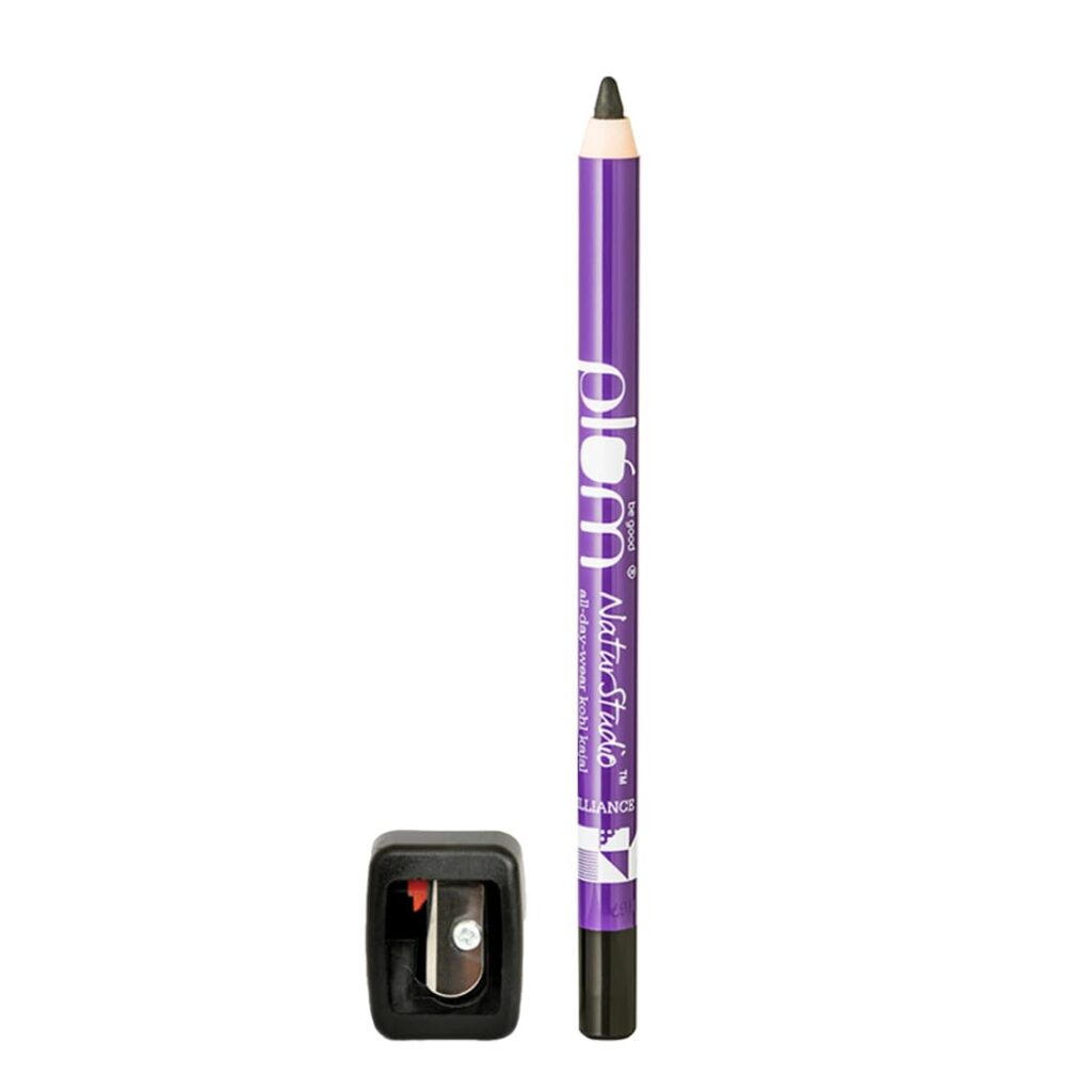 Plum Naturstudio All-Day-Wear Kajal | Water & Smudge-Proof | 24-Hour Long Stay | Intense Matte Black | Gel Finish | 2-In-1 Kajal & Eyeliner | Suitable for Sensitive Eyes & Contact Lenses | Includes Sharpener | 1.2g