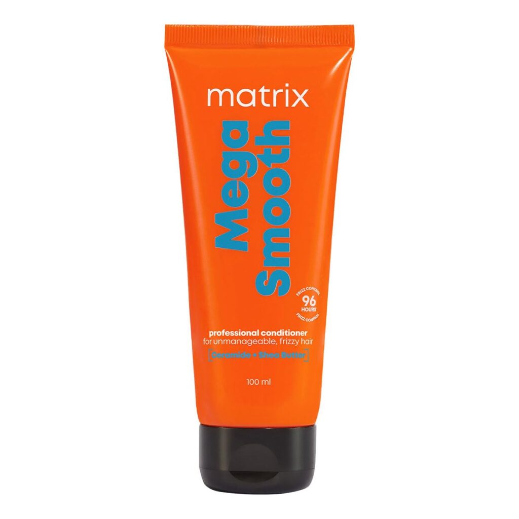 MATRIX Mega Smooth Conditioner for Frizzy, Dry Unmanageable Hair | Defy Frizz for 4 Days | Used by 1 Lakh Hairstylists* | with Shea Butter and Amino Acid, 100ml