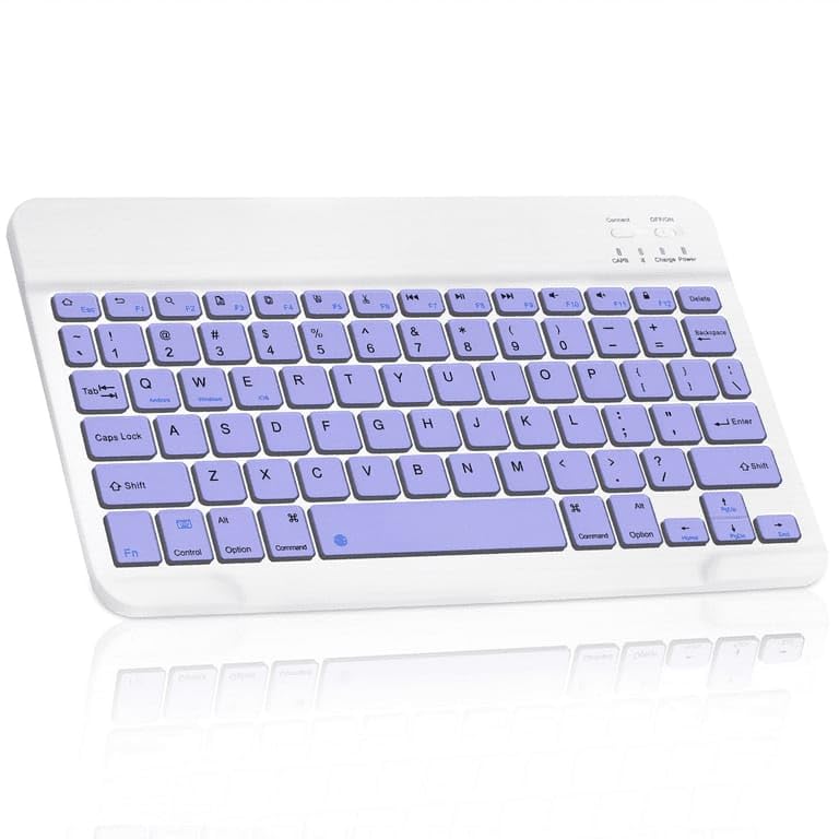 HB PLUS 10" Mini Lightweight Wireless Bluetooth Keyboard for Android Windows iOS PC Laptop (Purple)