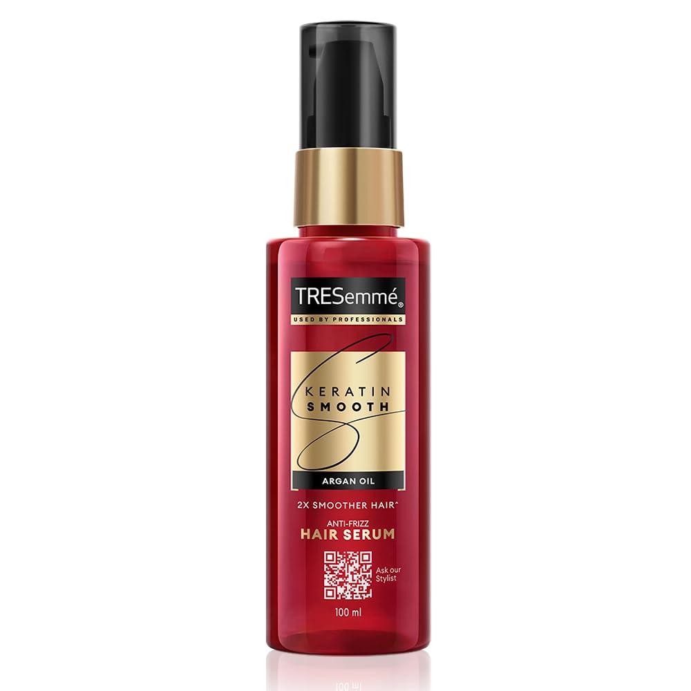 TRESemmé Keratin Smooth Serum 100ml With Keratin Protein and Argan Oil | Salon-Like Smooth Hair | Up To 48H Frizz Control
