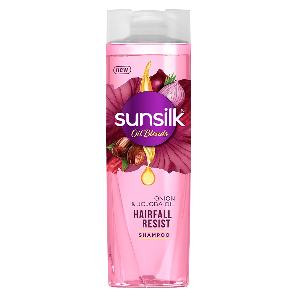 Sunsilk Onion & Jojoba Oil Hairfall Resist Oil Blends Shampoo | with No Added Parabens | (195 ml)