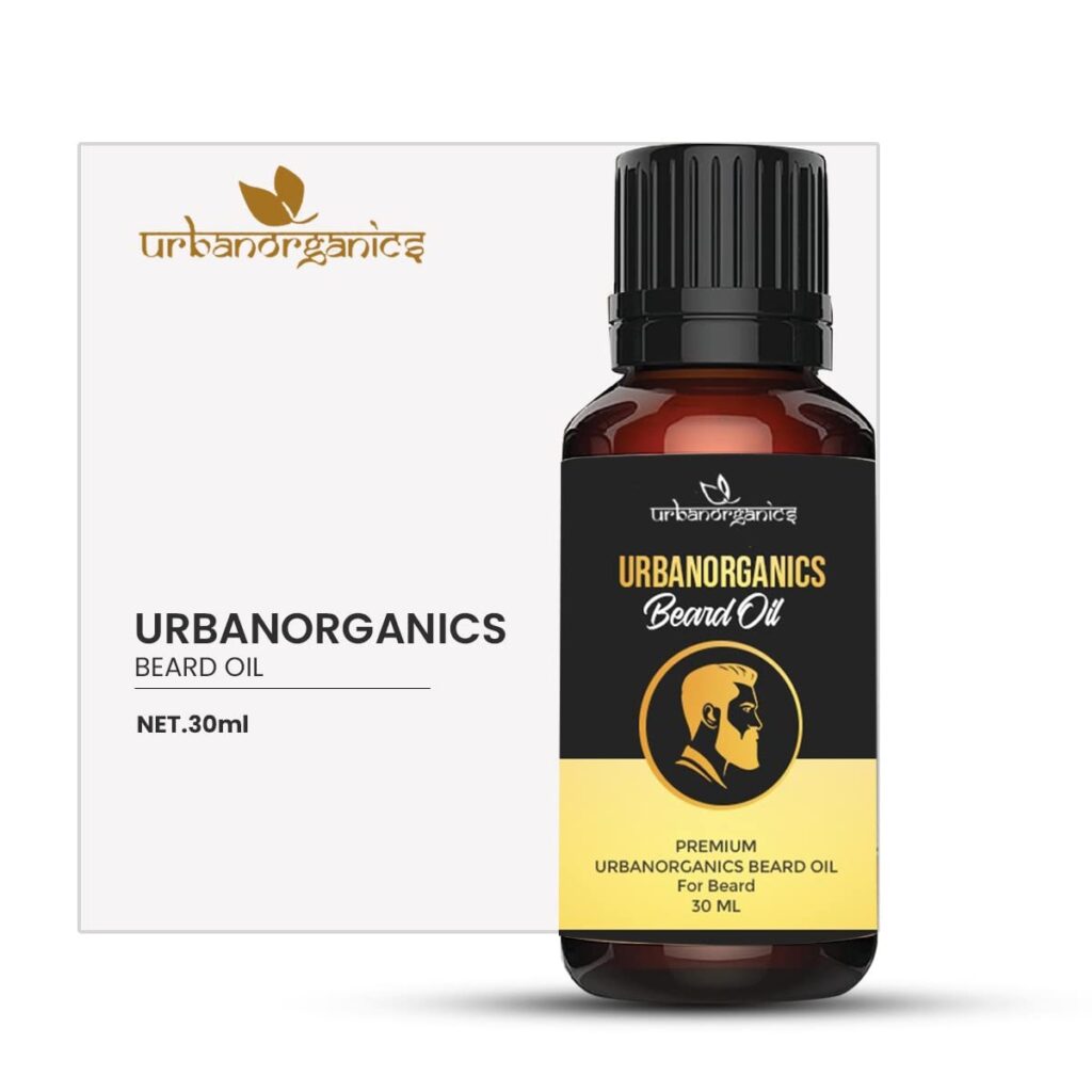Urbanorganics Beard and Moustache Oil 30 ml|Non-Sticky Light Beard Oil for Men|Pleasant Fragrance|Ideal for daily use|Nourishes and Strengthens Beard|Provides Shine to Beard