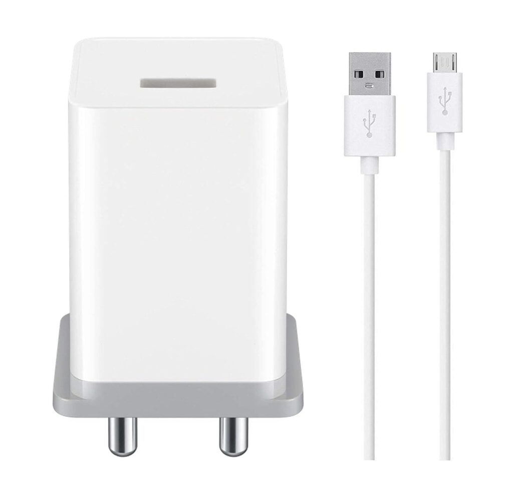 Fast Charger for Oppo A5s Original Oppo Charger Cable Adapter Wall Charger | Mobile Chargers | Fast Charger | Android USB Charger with 1 Meter Micro USB Charging Data Cable (2.4 Amp, White)