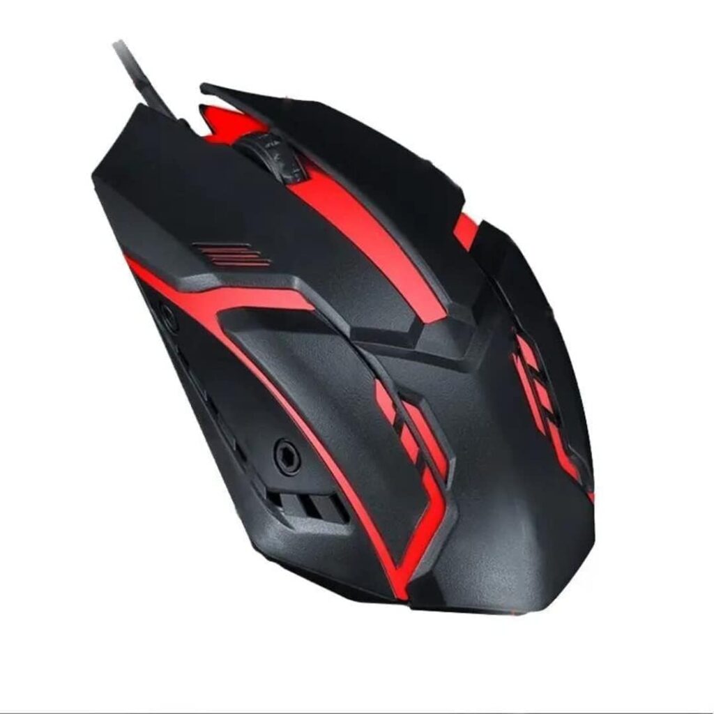 MESHIV Wired Gaming Mouse with LED Lighting, Ergonomic Design, Adjustable DPI, and 2 Buttons – High Precision USB Optical Mouse for PC & Laptop (Black)
