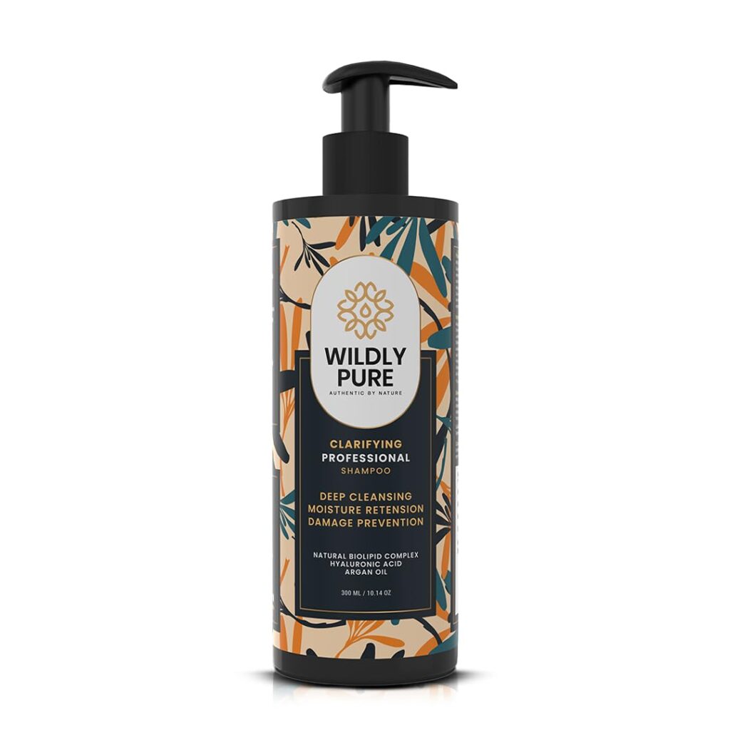 Wildly Pure Clarifying Shampoo for Hard Water & Metal Damage | For Oily Scalp & Low Porosity Hair | Deep Cleansing Removes Build-Up & Flakes | Natural Biolipid Complex, Argan Oil & Hyaluronic Acid | Sulphate & Paraben Free | Men & Women | 300 ml (Reset)