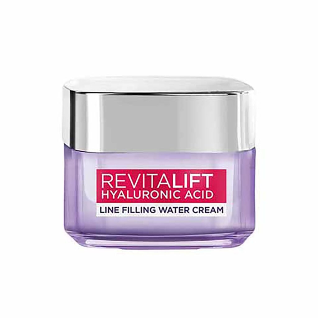 L'Oréal Paris Hyaluronic Acid Line Filling Water Cream, Moisturiser, Hyaluronic Acid for Hydration, Replumps Skin, Ceramides for Skin Barrier Repair, Reduces Fine Lines, 15ml