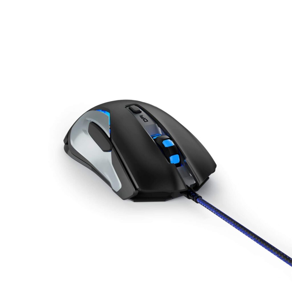 (Refurbished) uRage "Reaper 320" USB Wired Gaming Mouse with 6 Fast Response Keys, Integrated 10000 dpi Optical Avago Gaming Sensor, 1000 HZ USB Polling Rate, Adjustable RGB Lighting, Polymer-Coated Gliding feet.