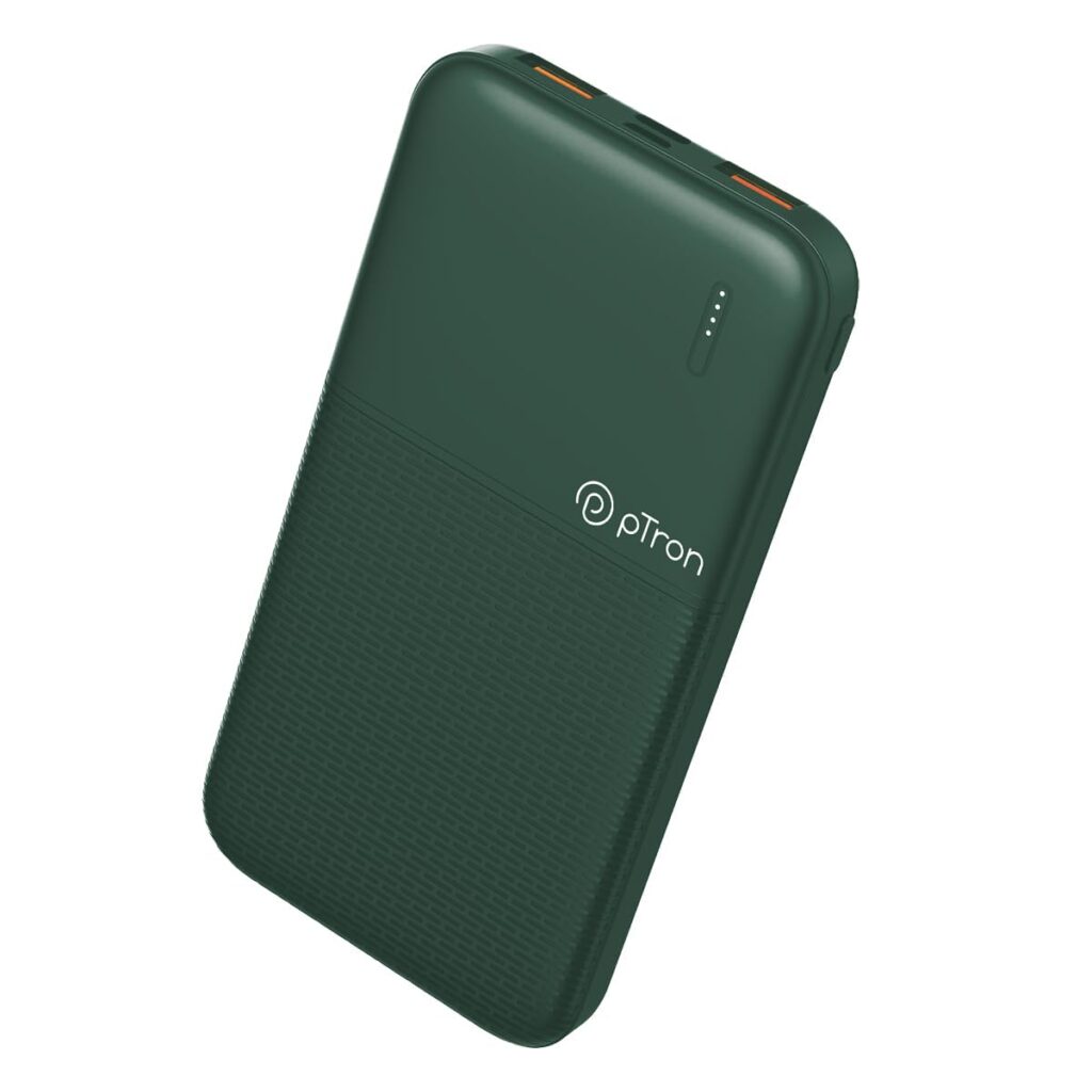 pTron Dynamo 10000mAh 22.5W Power Bank Supports VOOC/Wrap/Dash USB Charging, Micro USB Input 20W PD Fast Charging, 3 Output, 2 Input Ports Type-C/PD & Micro USB & Multiple Layers of Protection (Green)
