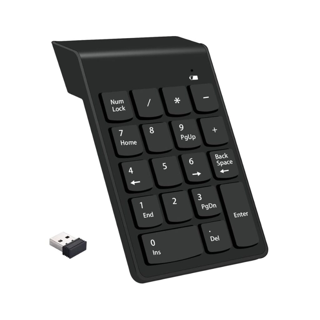 cartup Wireless Numpad Keyboard – Compact, Portable, and Ergonomic Numeric Keypad for Laptop and Desktop, Bluetooth Connectivity, Ideal for Data Entry and Office Use