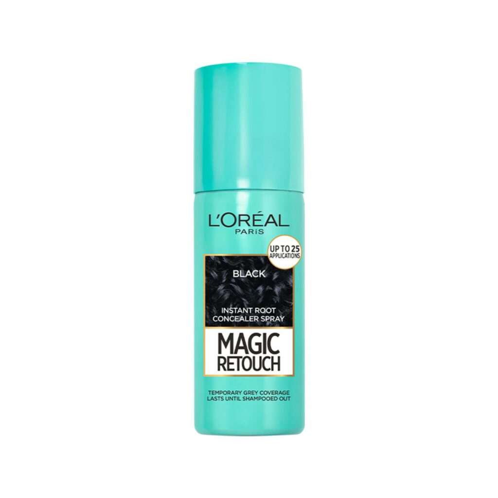L'Oreal Paris Magic Retouch Instant Root Concealer Spray - Black, Volume-75 ml, For All Hair Types, Instant Grey Coverage, Water-proof, Transfer-proof & Quick-drying Formula