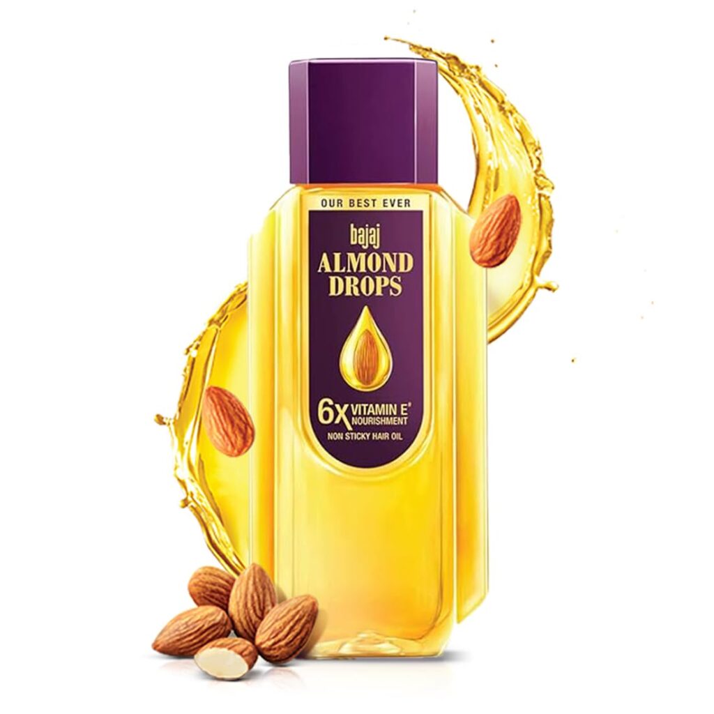 Bajaj Almond Drops Hair Oil, 625ml | 6X Vitamin E Nourishment | Light and Non-Sticky Hair Oil For Hair Fall Control