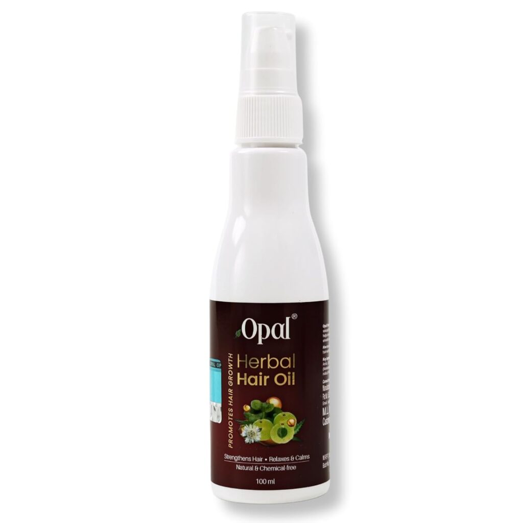 Opal Herbal Hair Oil, Natural & Chemical-free | Strengthens Hair, 100 ml | ayurvedic hair growth oil | No Paraffin, Mineral Oil, Preservatives & Chemicals