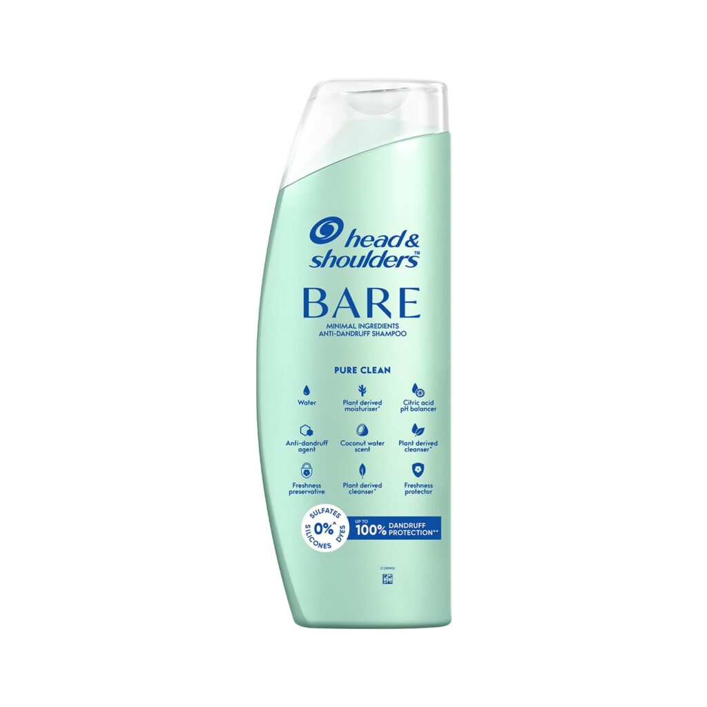 Head & Shoulders BARE Anti-Dandruff Shampoo, Pure clean, Sulfate-Free, Silicone-Free, Dye-Free, Gentle shampoo, 400ml