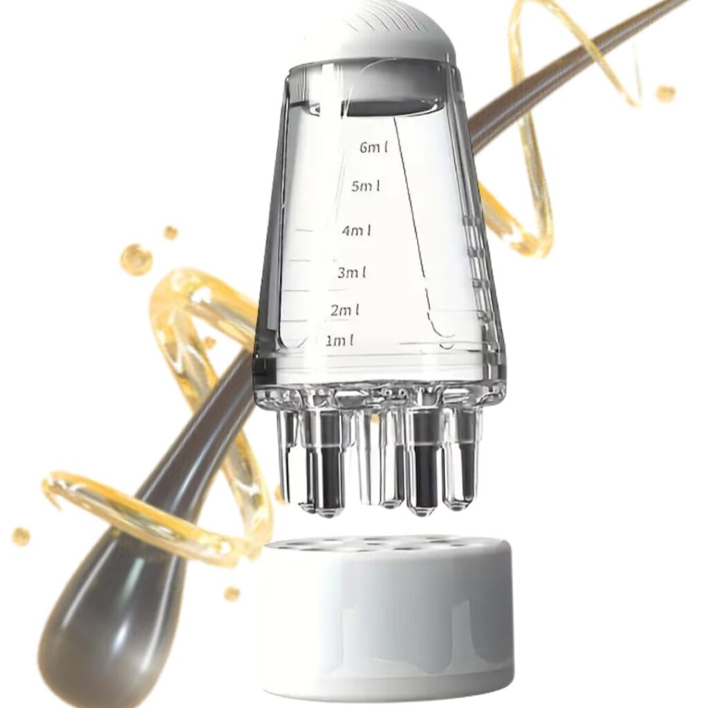 Xenos Hair Oil applicator Comb, Scalp Applicator Comb, Ball Root Comb applicator Bottle Scalp Massager Hair Growth， Hair Massager for Hair Growth, Ball Hair Oil Applicator Bottle