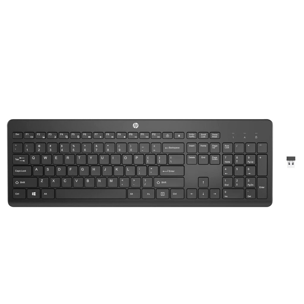 HP 230 Wireless Black Keyboard with 2.4GHz connectivity up to 10m, 12 Function Keys and 16-Month Long Battery Life. 3-Years Warranty.(3L1E7AA)
