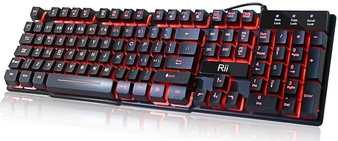 MK 1700 Wired Membrane Gaming Keyboard –with Backlit RGB LED, USB-A Connection, Quiet Keystrokes, 12 Multimedia Function Keys - for Computer, PC, Desktop