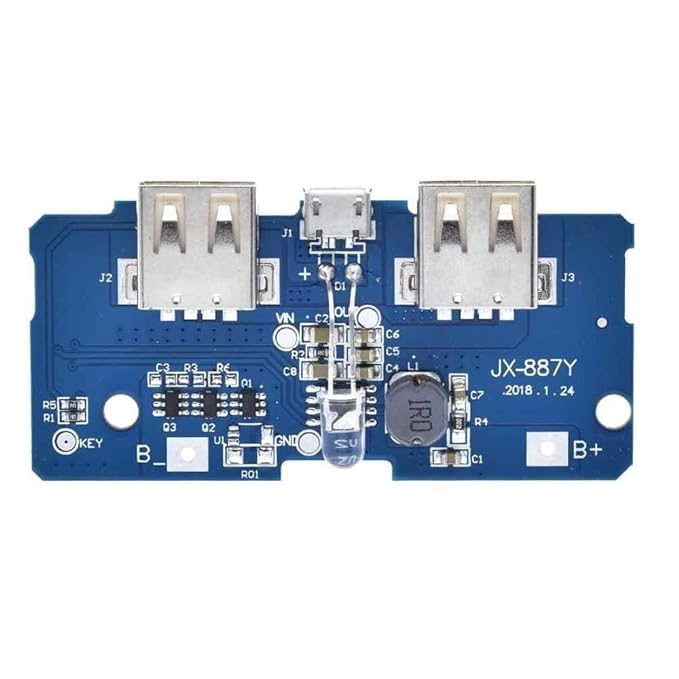 Hexonix Dual Micro USB 3.7v to 5V 2A Mobile Power Bank DIY 18650 Lithium Battery Charger PCB Board Boost Step Up Module